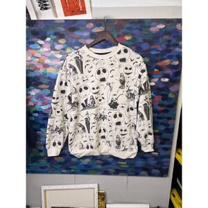 Disney Nightmare Before Christmas Jack Skellington Sketch Print Sweatshirt M
